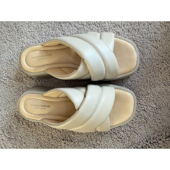 Vagabond Sandal Womens Size 6 Ivory Courtney Crossband Open Toe Slide Casual - Picture 4 of 16